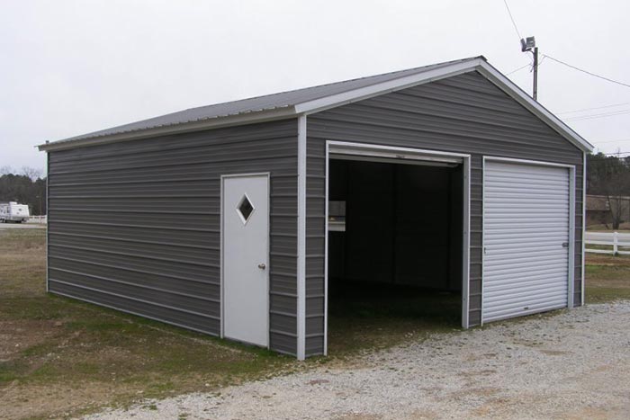 2-car metal garage