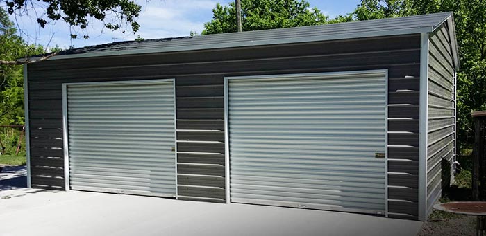 2-car metal garage