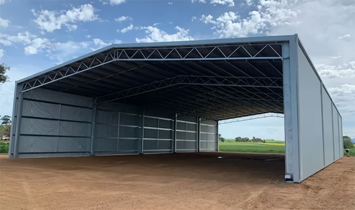 large metal shed building