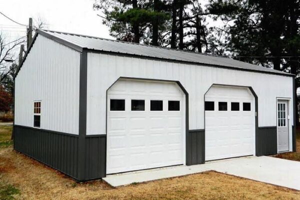 2-car metal garage